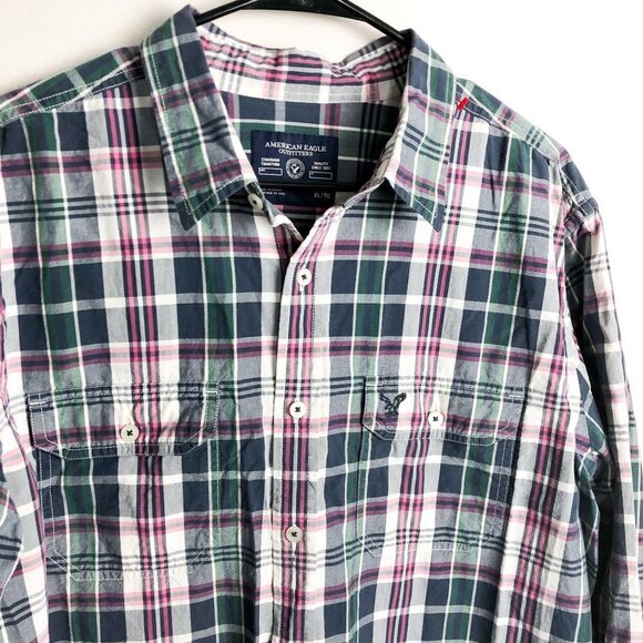 American Eagle Athletic Fit Plaid Button Down - Picture 3 of 6